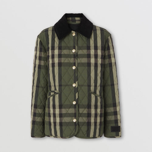 Burberry Green Check Quilted Jacket — hero